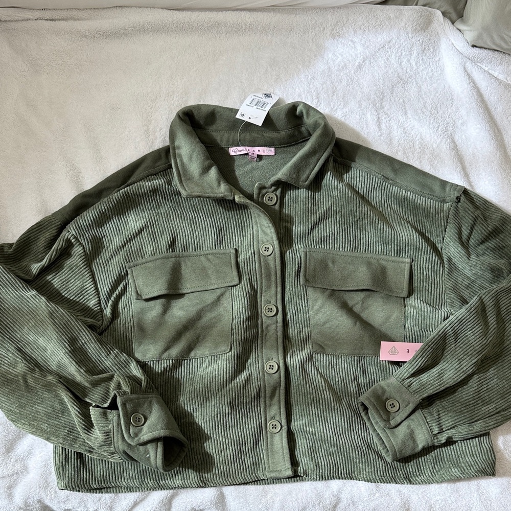 Crave Fame Olive Green Long Sleeve Top